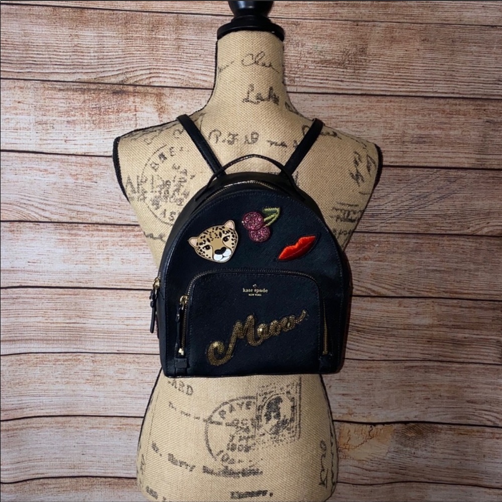 Kate Spade Black “Run Wild” Tomi Backpack Purse - Picture 6 of 13